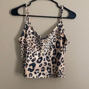 Cheetah cropped tank top